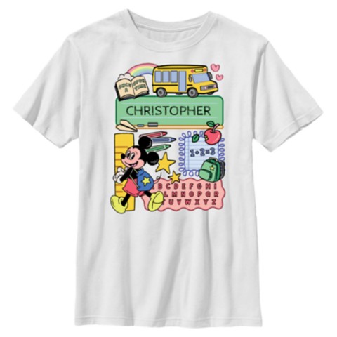 Детские футболки Disney Mickey Mouse Back to School T-Shirt for Kids – Customized