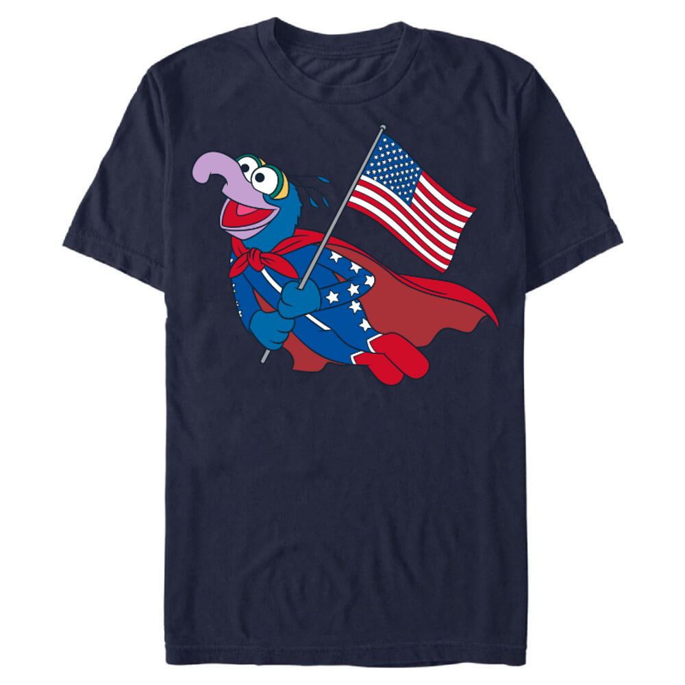 Gonzo American Flag Independence Day 4th of July T-Shirt &ndash; The Muppets &ndash; Customized