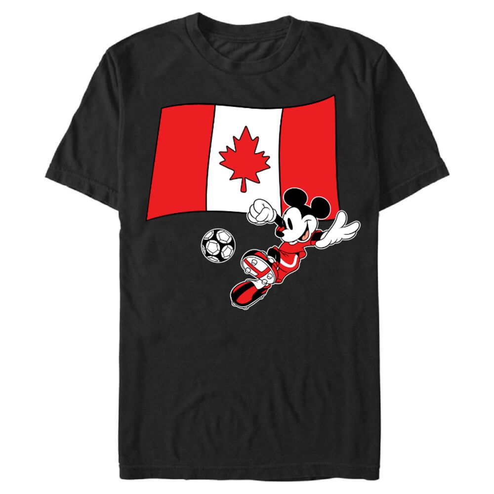 Mickey Mouse Soccer with Canada Flag T-Shirt &ndash; Customized