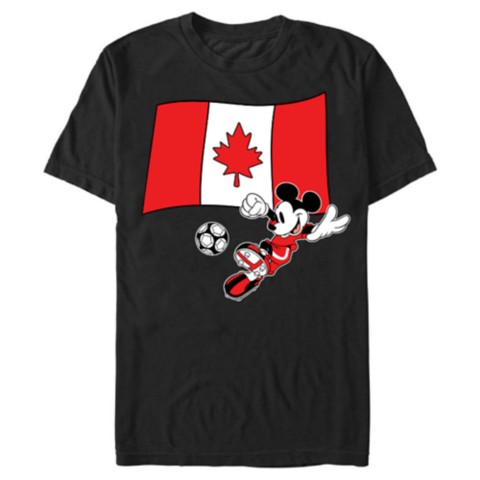 Мужские футболки Disney Mickey Mouse Soccer with Canada Flag T-Shirt – Customized
