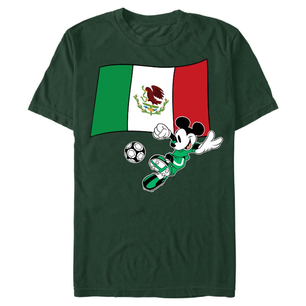 Mickey Mouse Soccer with Mexico Flag Futbol T-Shirt &ndash; Customized