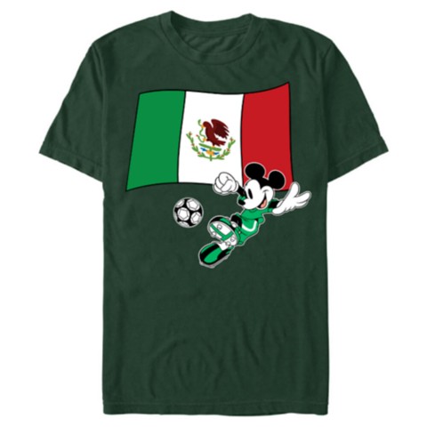 Женские футболки Disney Mickey Mouse Soccer with Mexico Flag Futbol T-Shirt – Customized