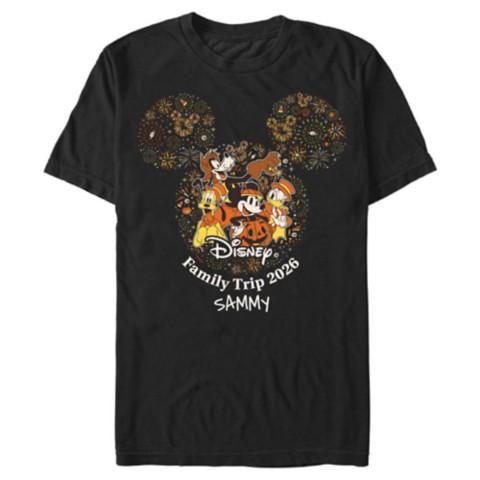 Футболки Disney Mickey Mouse and Friends ''Disney Family Trip 2026'' Halloween Fireworks Icon T-Shirt – Customized