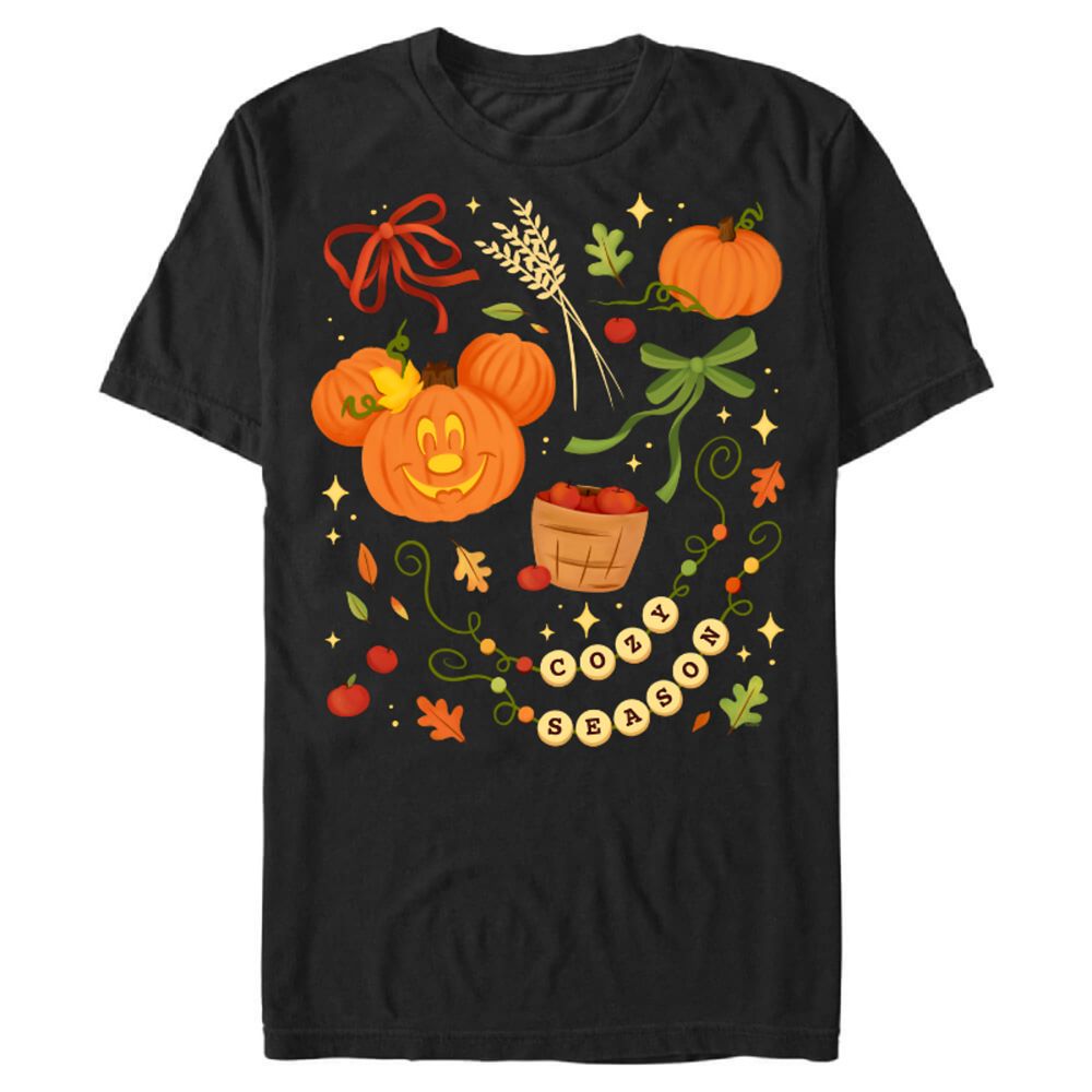 Mickey Mouse Jack-o'-Lantern ''Cozy Season'' Fall T-Shirt for Adults &ndash; Customized