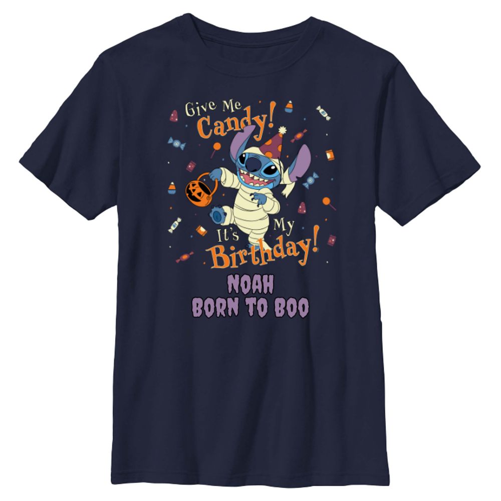 Stitch Halloween ''Give Me Candy! It's My Birthday!'' T-Shirt for Kids &ndash; Lilo & Stitch &ndash; Customized