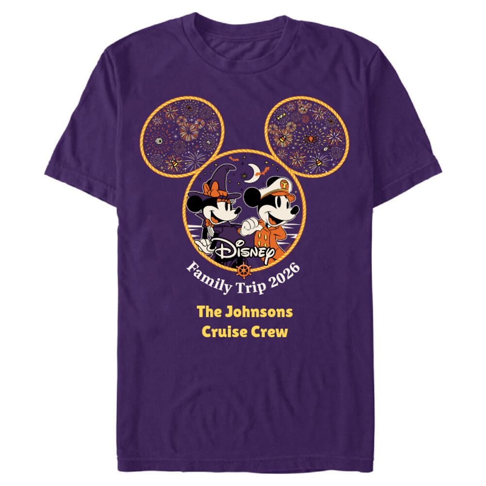 Mickey and Minnie Mouse Halloween Disney Cruise Family Trip 2026 T-Shirt for Adults &ndash; Customized