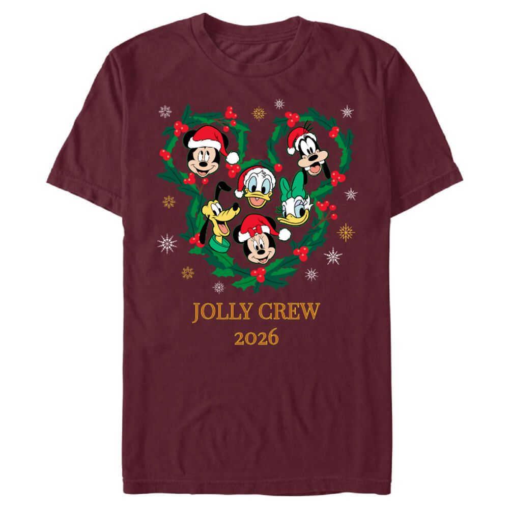Mickey Mouse and Friends Christmas Wreath Holiday Icon T-Shirt &ndash; Customized