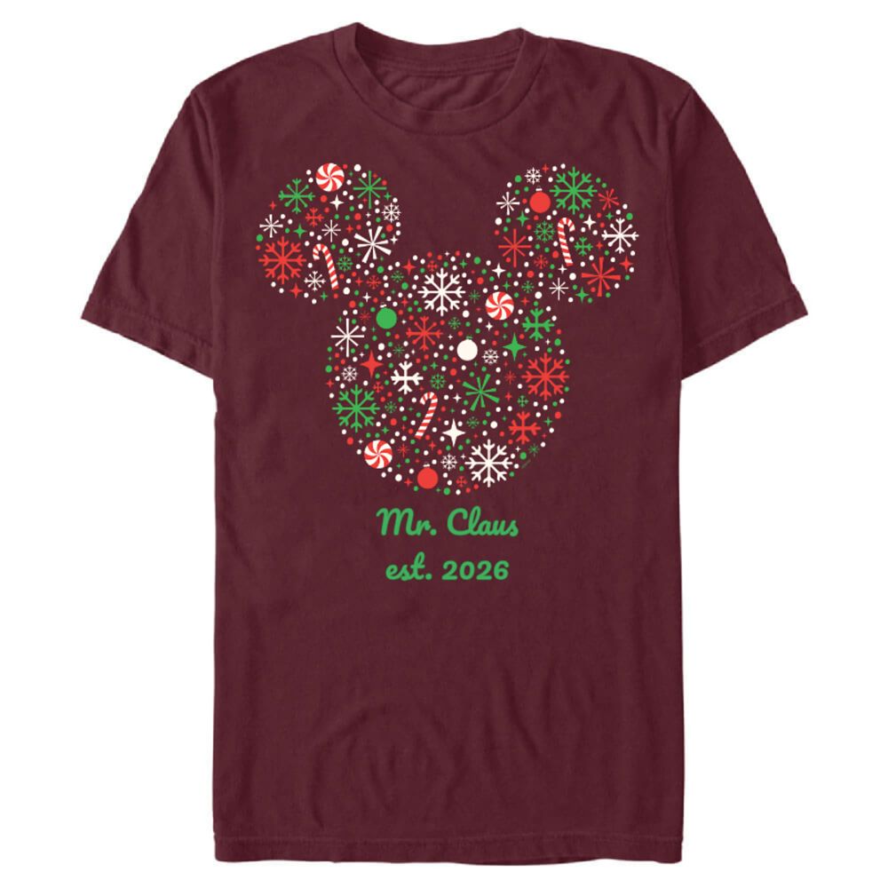 Mickey Mouse Christmas Holiday Festive Filled Icon T-Shirt &ndash; Customized