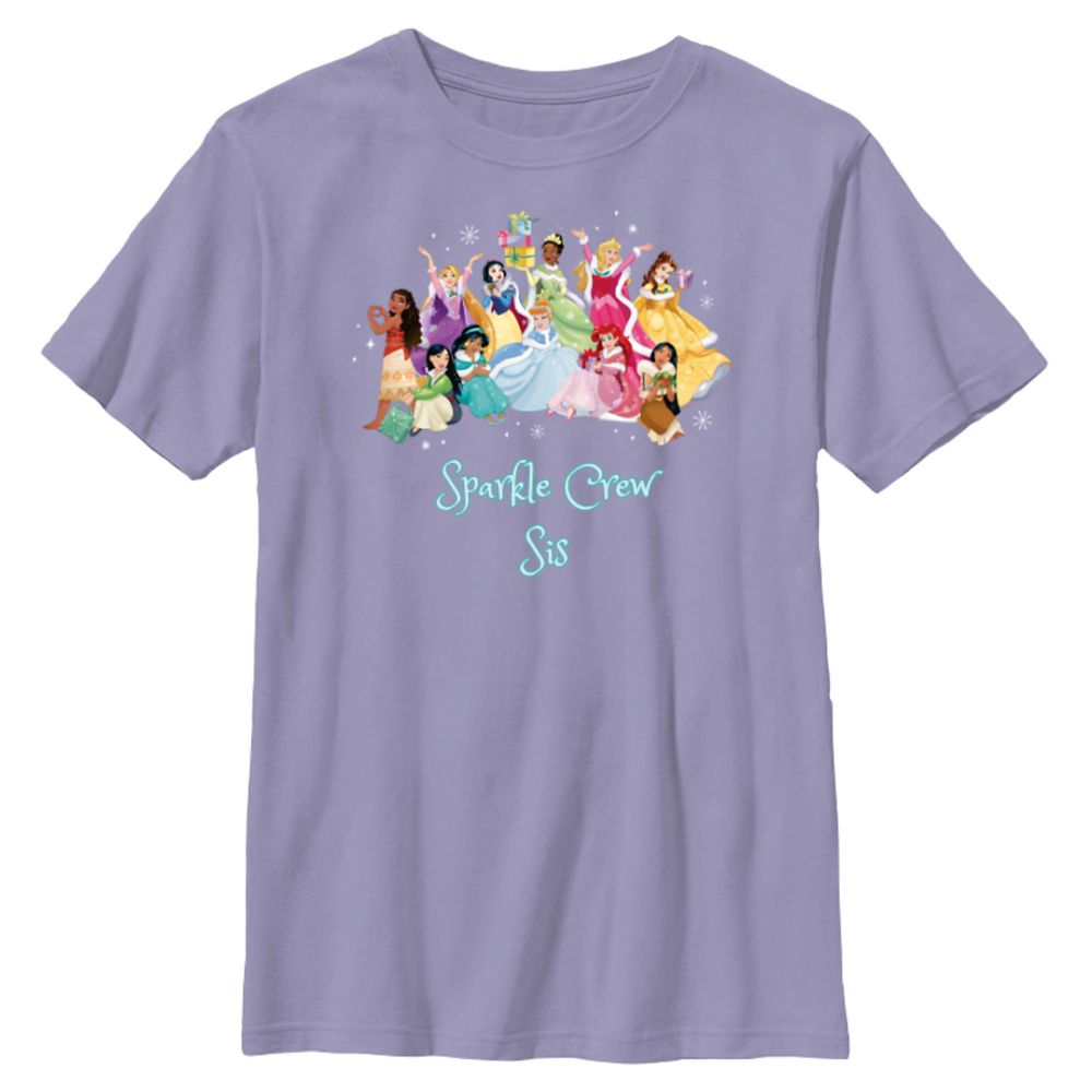 Disney Princess Cozy Winter Clothes & Snowflakes Holiday Christmas T-Shirt &ndash; Customized