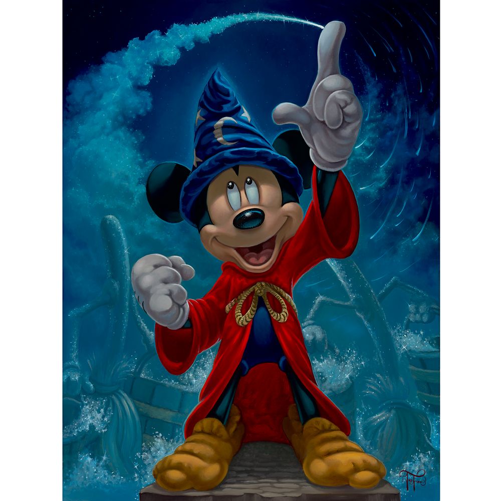 Sorcerer Mickey Mouse Casting Magic Canvas Artwork by Jared Franco  Limited Edition Official shopDisney