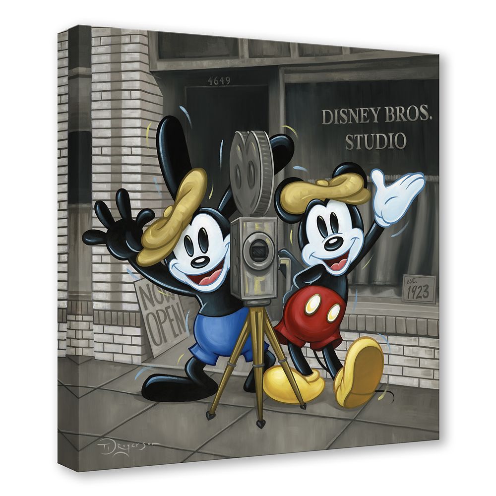 Mickey Mouse and Oswald the Lucky Rabbit ''Bros in Business'' Canvas Artwork by Tim Rogerson &ndash; 24'' x 24'' &ndash; Limited Edition