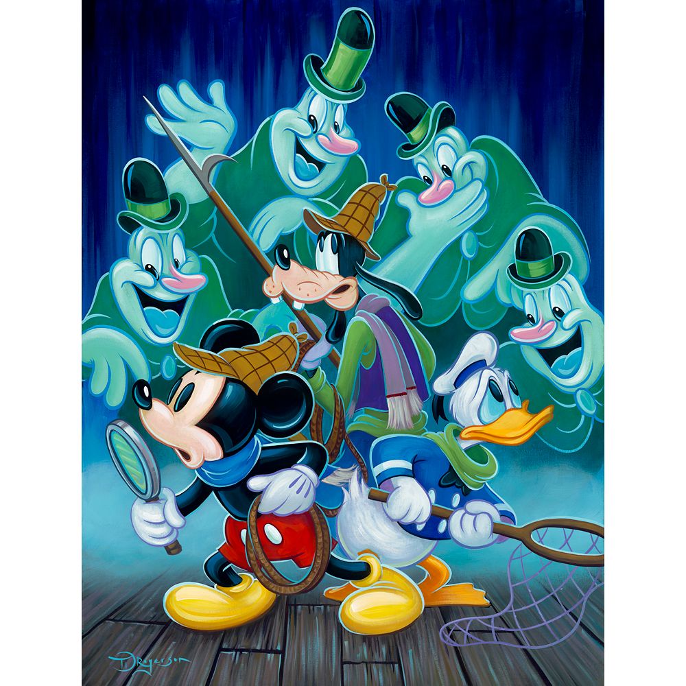 Mickey Mouse and Friends Ghost Chasers Canvas Artwork by Tim Rogerson  Lonesome Ghosts  32 x 24  Limited Edition Official shopDisney