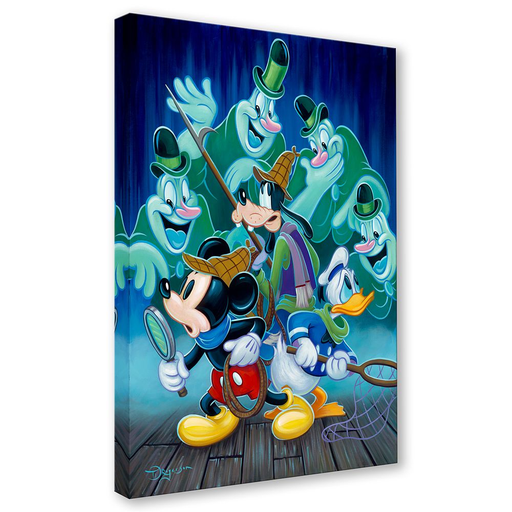 Mickey Mouse and Friends ''Ghost Chasers'' Canvas Artwork by Tim Rogerson &ndash; Lonesome Ghosts &ndash; 32'' x 24'' &ndash; Limited Edition
