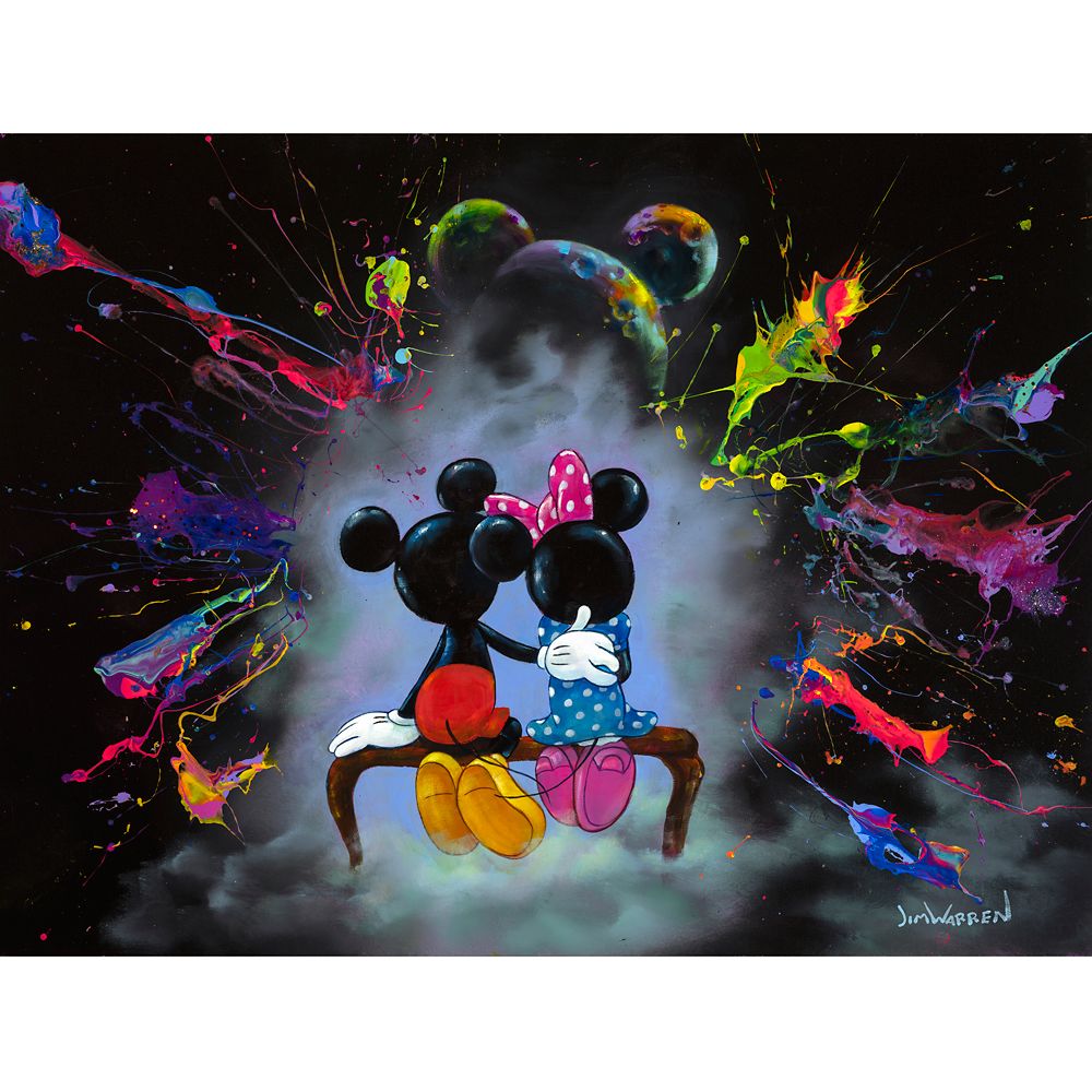 Mickey and Minnie Mouse ''Mickey and Minnie Enjoy the View'' Canvas Artwork by Jim Warren 24'' x 32'' Limited Edition Official shopDisney