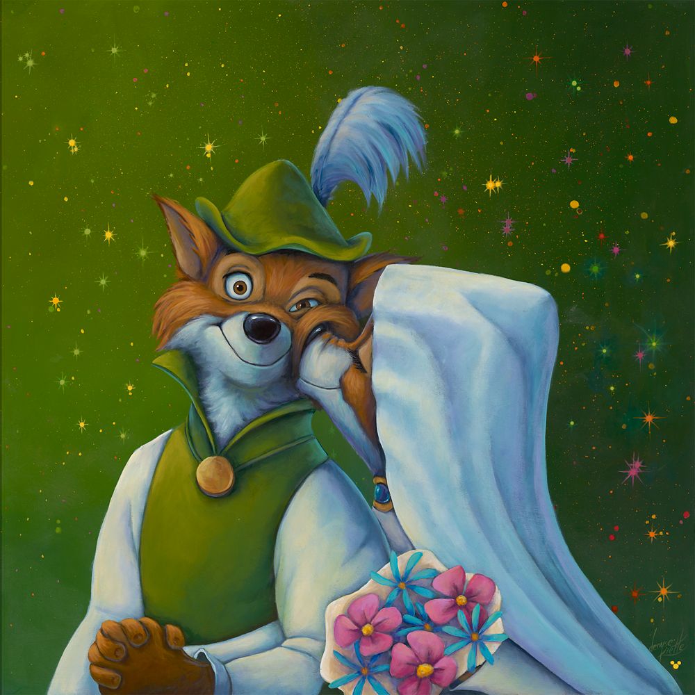 Robin Hood Oo-De-Lally Kiss Canvas Artwork by Denyse Klette  24 x 24  Limited Edition Official shopDisney