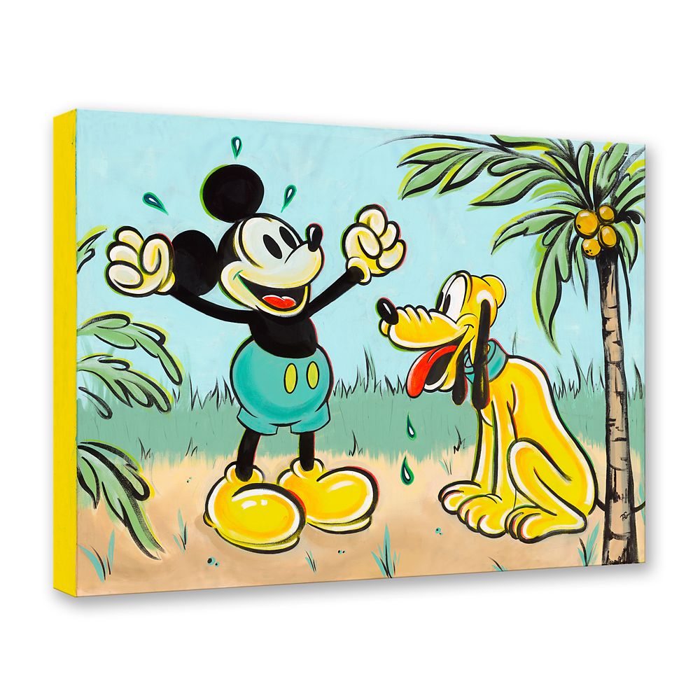Mickey Mouse and Pluto ''Pals in Paradise'' Canvas Artwork by Dom Corona  &ndash; 24'' x 32'' &ndash; Limited Edition