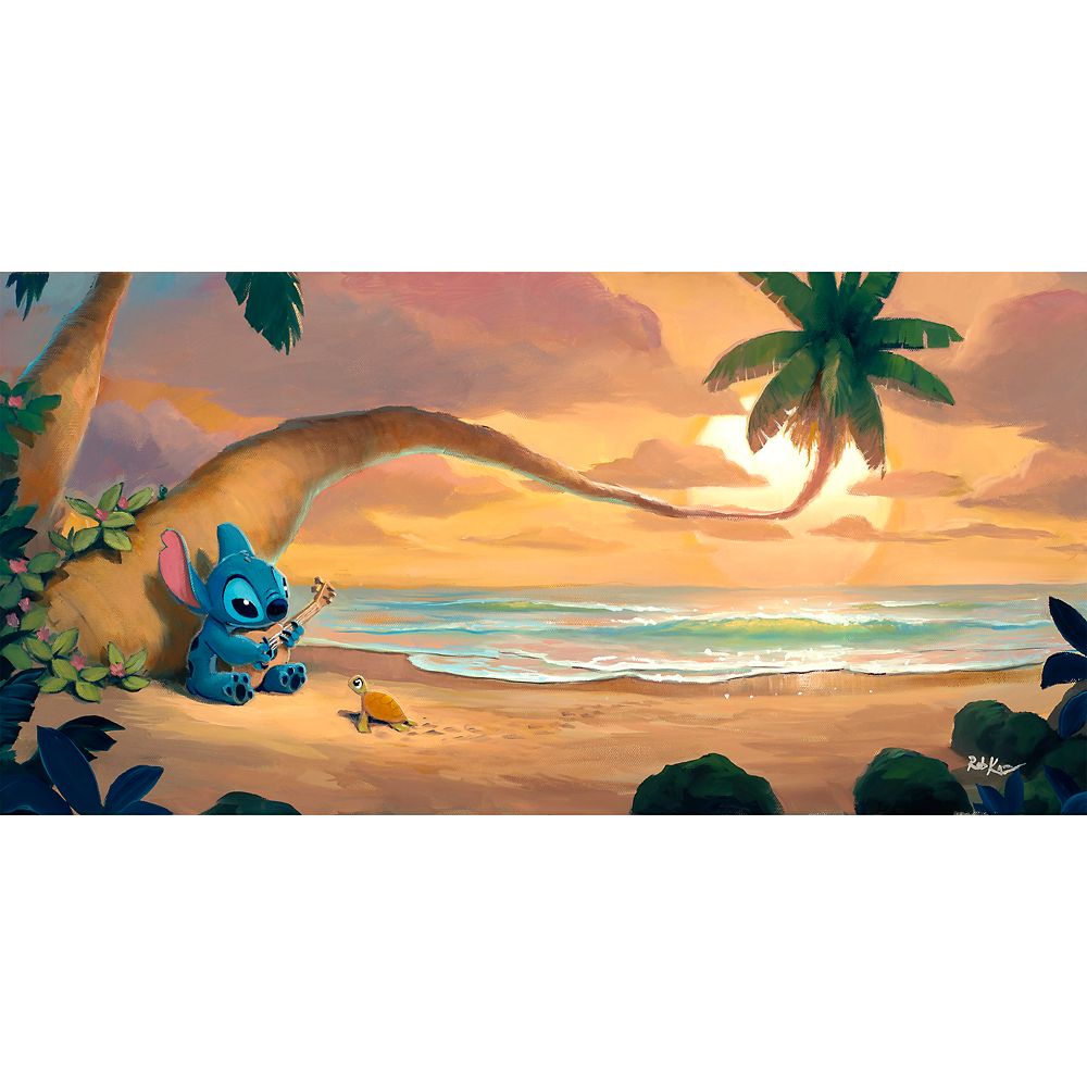 Stitch Sunset Serenade Canvas Artwork by Rob Kaz  15 x 30  Limited Edition Official shopDisney