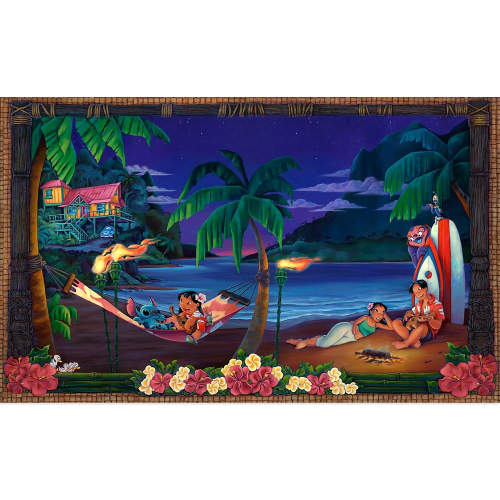 Lilo & Stitch Music in the Air Canvas Artwork by Denyse Klette Limited Edition Official shopDisney