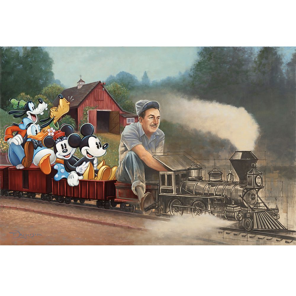 Walt Disney, Mickey Mouse and Friends ''The Engine of Imagination'' Canvas Artwork by Tim Rogerson 12'' x 18'' Limited Edition