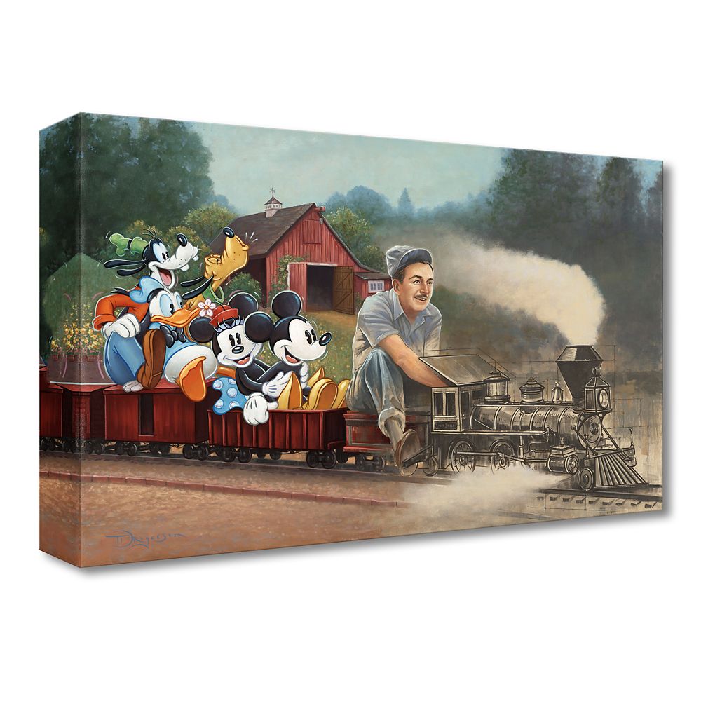 Walt Disney, Mickey Mouse and Friends ''The Engine of Imagination'' Canvas Artwork by Tim Rogerson &ndash; 12'' x 18'' &ndash; Limited Edition