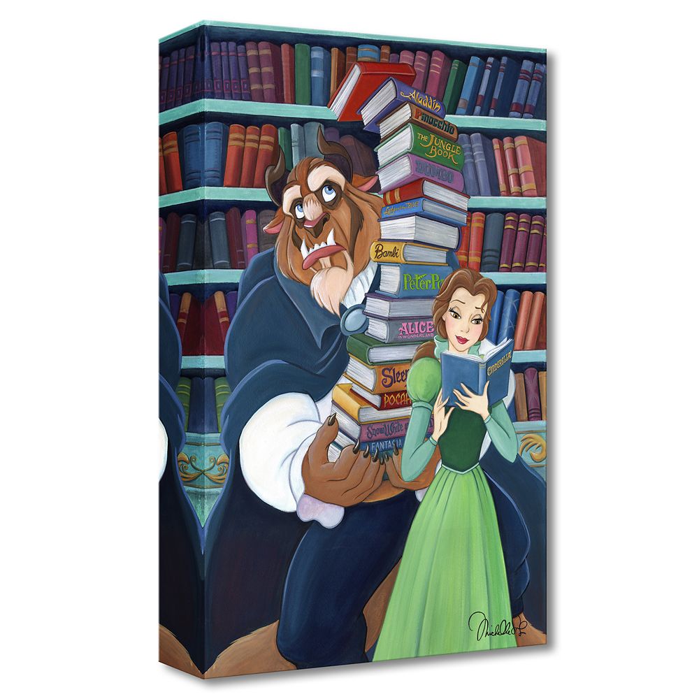 Beauty and the Beast ''Belle's Books'' Canvas Artwork by Michelle St.Laurent &ndash; Limited Edition