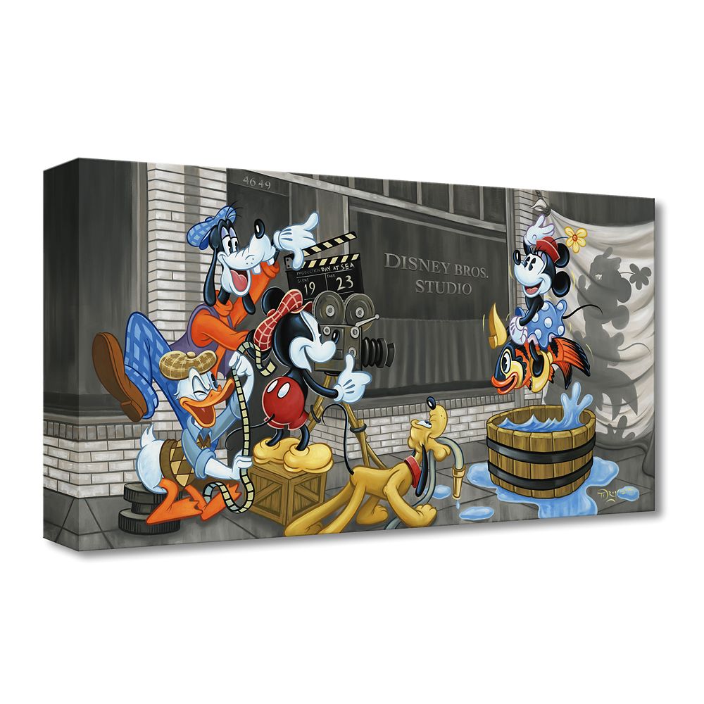 Mickey Mouse and Friends ''Making Movie Magic'' Canvas Artwork by Tim Rogerson &ndash; 10'' x 20'' &ndash; Limited Edition