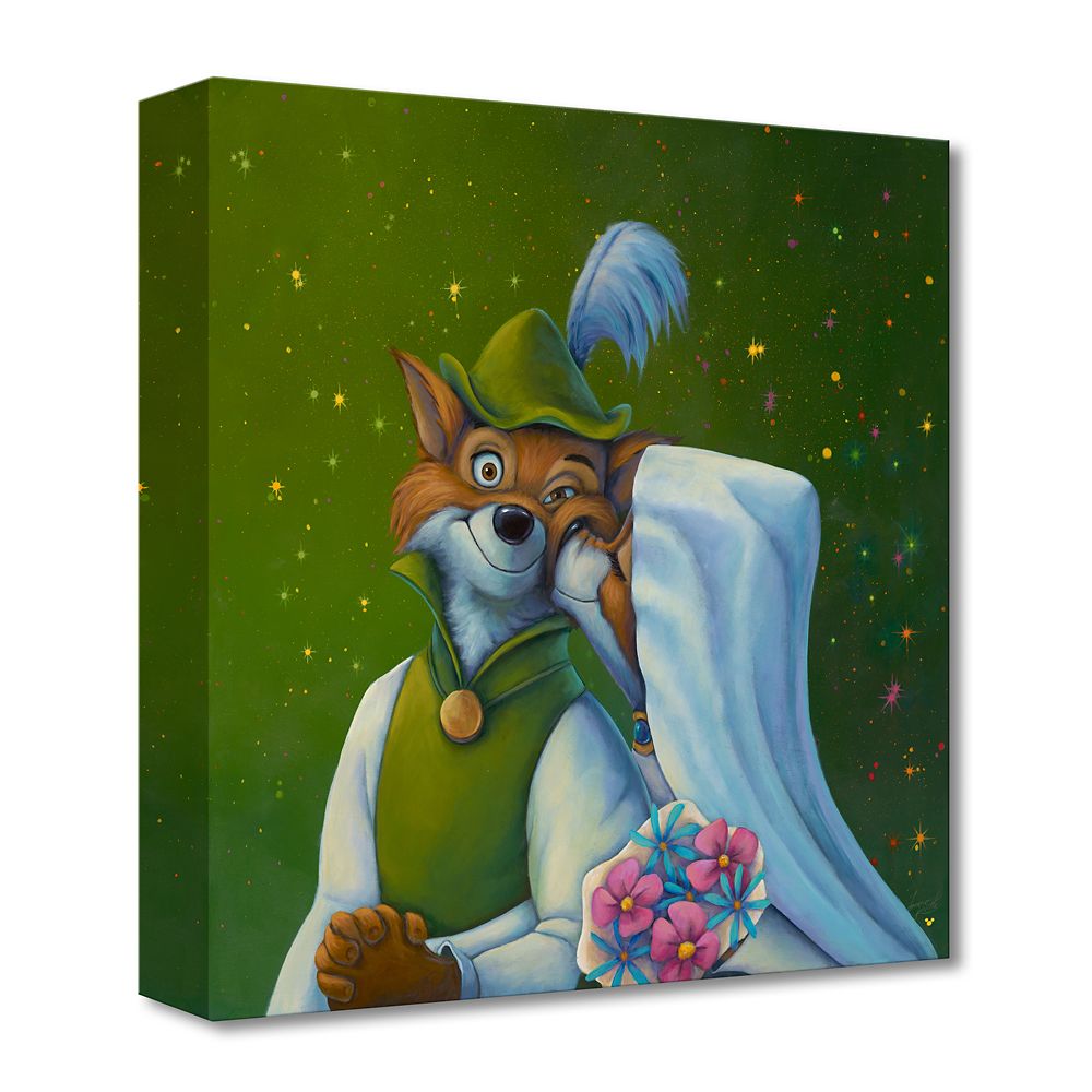 Robin Hood ''Oo-De-Lally Kiss'' Canvas Artwork by Denyse Klette &ndash; 14'' x 14'' &ndash; Limited Edition