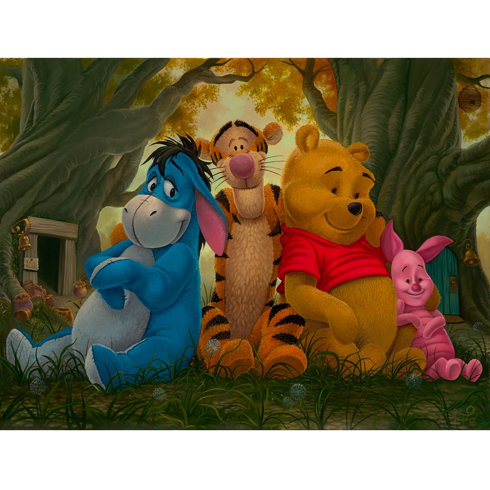 Winnie the Pooh and Pals Pooh and His Pals Canvas Artwork by Jared Franco 12 x 16 Limited Edition Official shopDisney