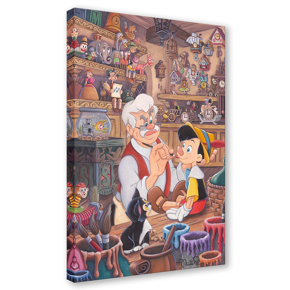Pinocchio ''Geppetto's Workshop'' Gallery Wrapped Canvas by Michelle St.Laurent - Signed Limited Edition