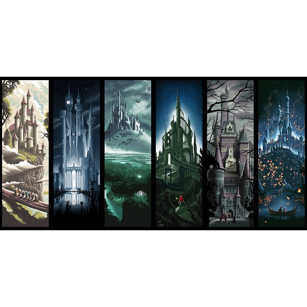 Disney Princess Castles ''A Fairytale Storyline'' Gallery Wrapped Canvas by JC Richard Signed Limited Edition