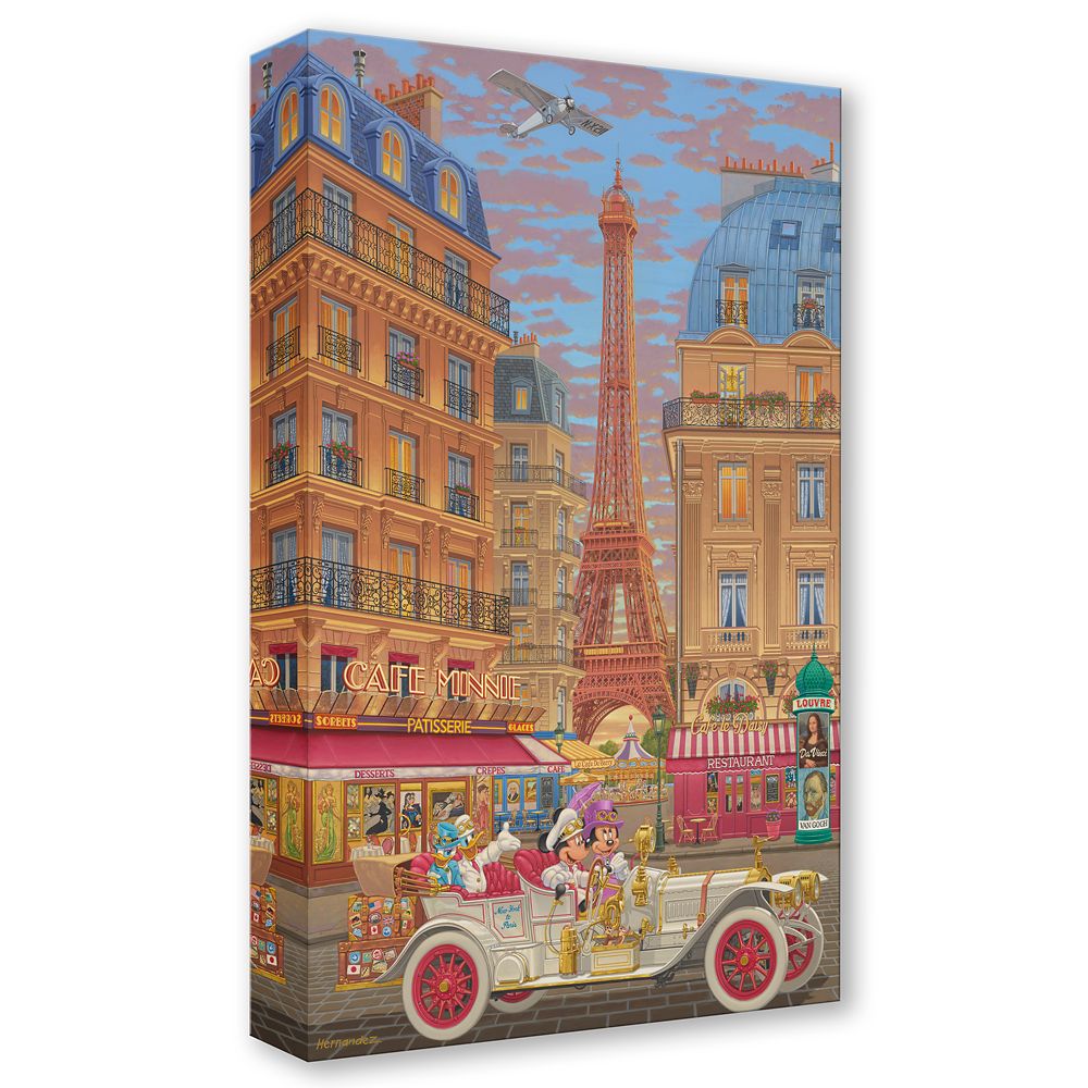 Mickey Mouse and Friends ''New York to Paris'' Gallery Wrapped Canvas by Manuel Hernandez &ndash; Limited Edition