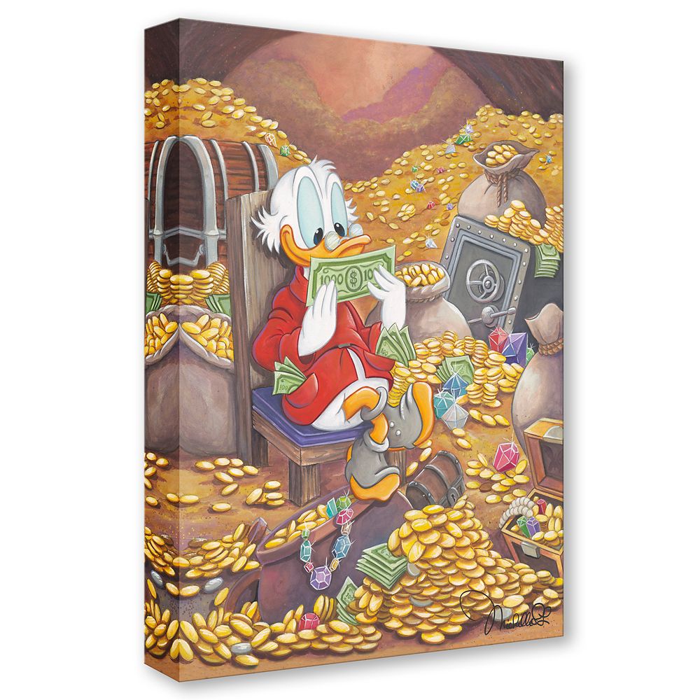 Scrooge McDuck ''Scrooge's Happy Place'' Gallery Wrapped Canvas by Michelle St.Laurent - Limited Edition