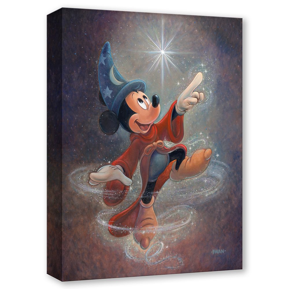 Sorcerer Mickey Mouse ''Swept Up in the Magic'' Gallery Wrapped Canvas by Bret Iwan &ndash; Fantasia &ndash; Limited Edition