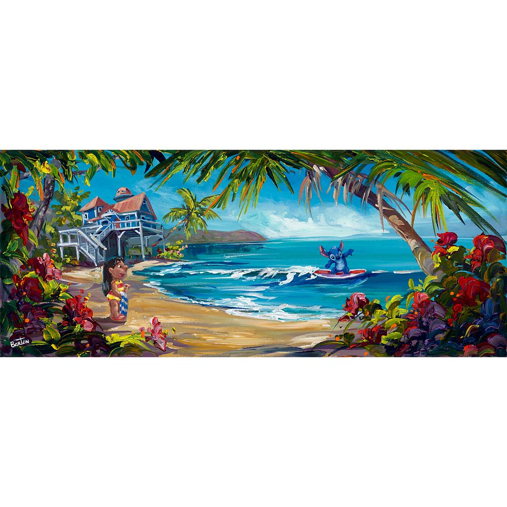 Lilo & Stitch ''Hawaiian Hideout'' Gallery Wrapped Canvas by Steve Barton Limited Edition Official shopDisney