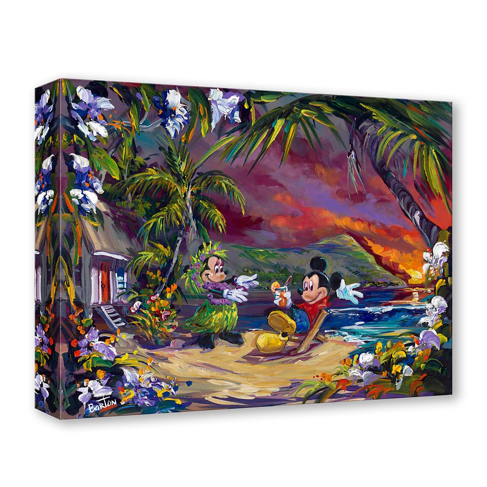 Mickey and Minnie Mouse ''Hula Love'' Gallery Wrapped Canvas by Steve Barton - Limited Edition