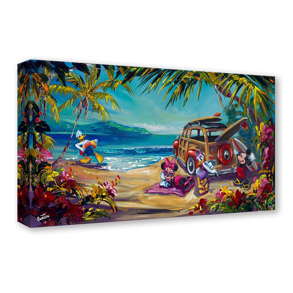 Mickey Mouse and Friends ''Surf Day'' Gallery Wrapped Canvas by Steve Barton - Limited Edition