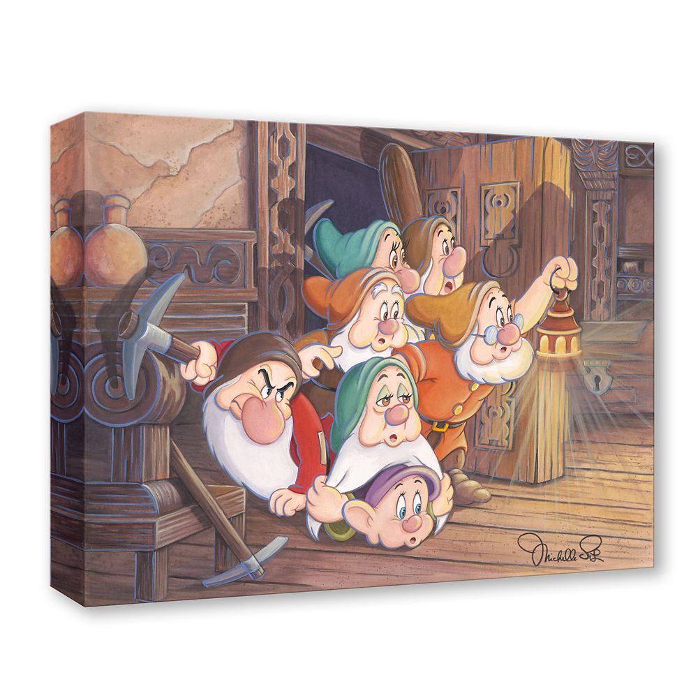 Snow White and the Seven Dwarfs ''Intruder in the Cottage'' Gallery Wrapped Canvas by Michelle St.Laurent &ndash; Limited Edition