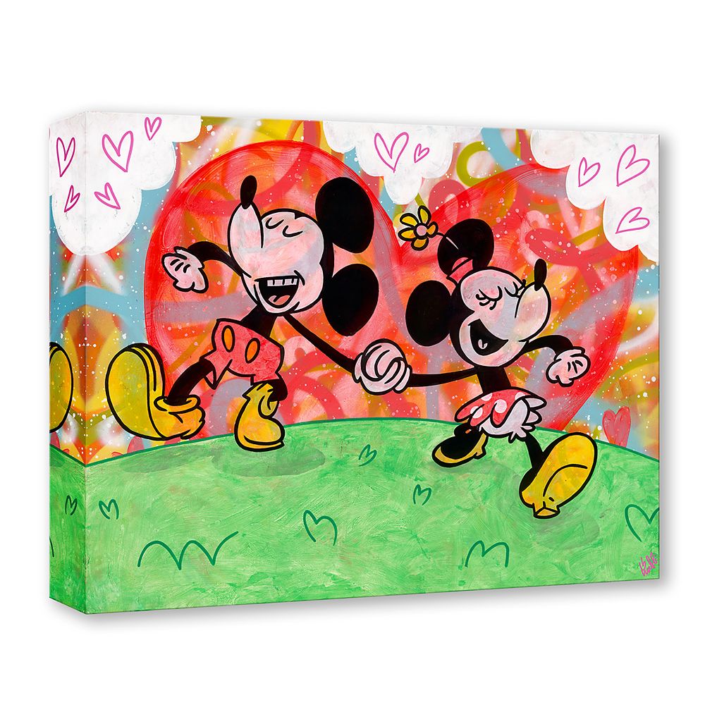 Mickey and Minnie Mouse ''Love Goes Hand in Hand'' Gallery Wrapped Canvas by Beau Hufford - Limited Edition