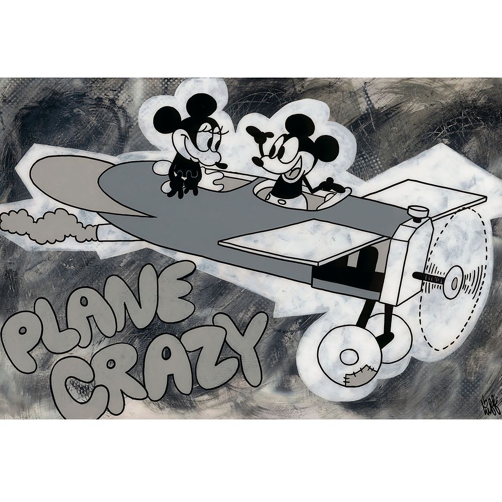 Mickey and Minnie Mouse ''Plane Crazy'' Gallery Wrapped Canvas by Beau Hufford Plane Crazy Limited Edition Official shopDisney