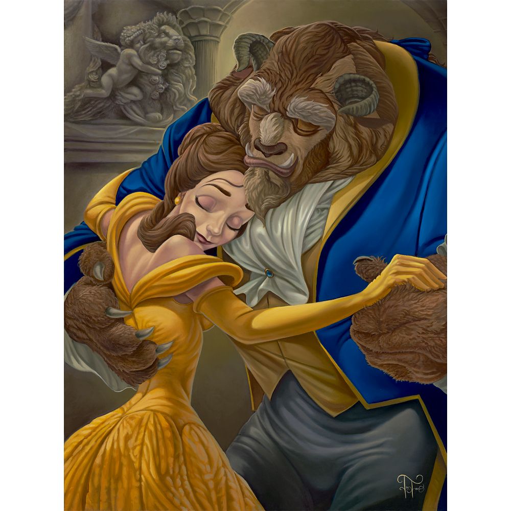 Beauty and the Beast Falling in Love Gallery Wrapped Canvas by Jared Franco Limited Edition Official shopDisney