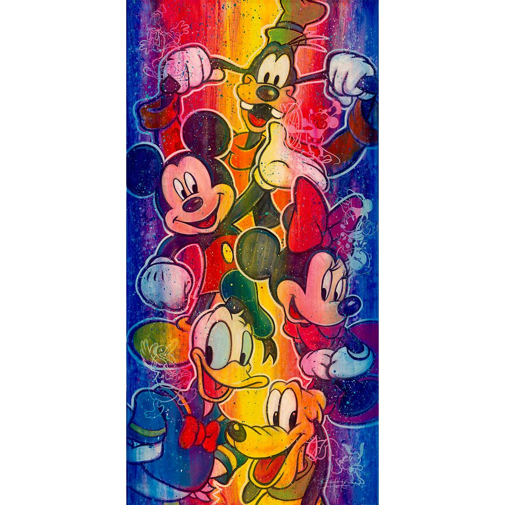 Mickey Mouse and Friends ''How Far We've Come'' Gallery Wrapped Canvas by Stephen Fishwick Limited Edition Official shopDisney