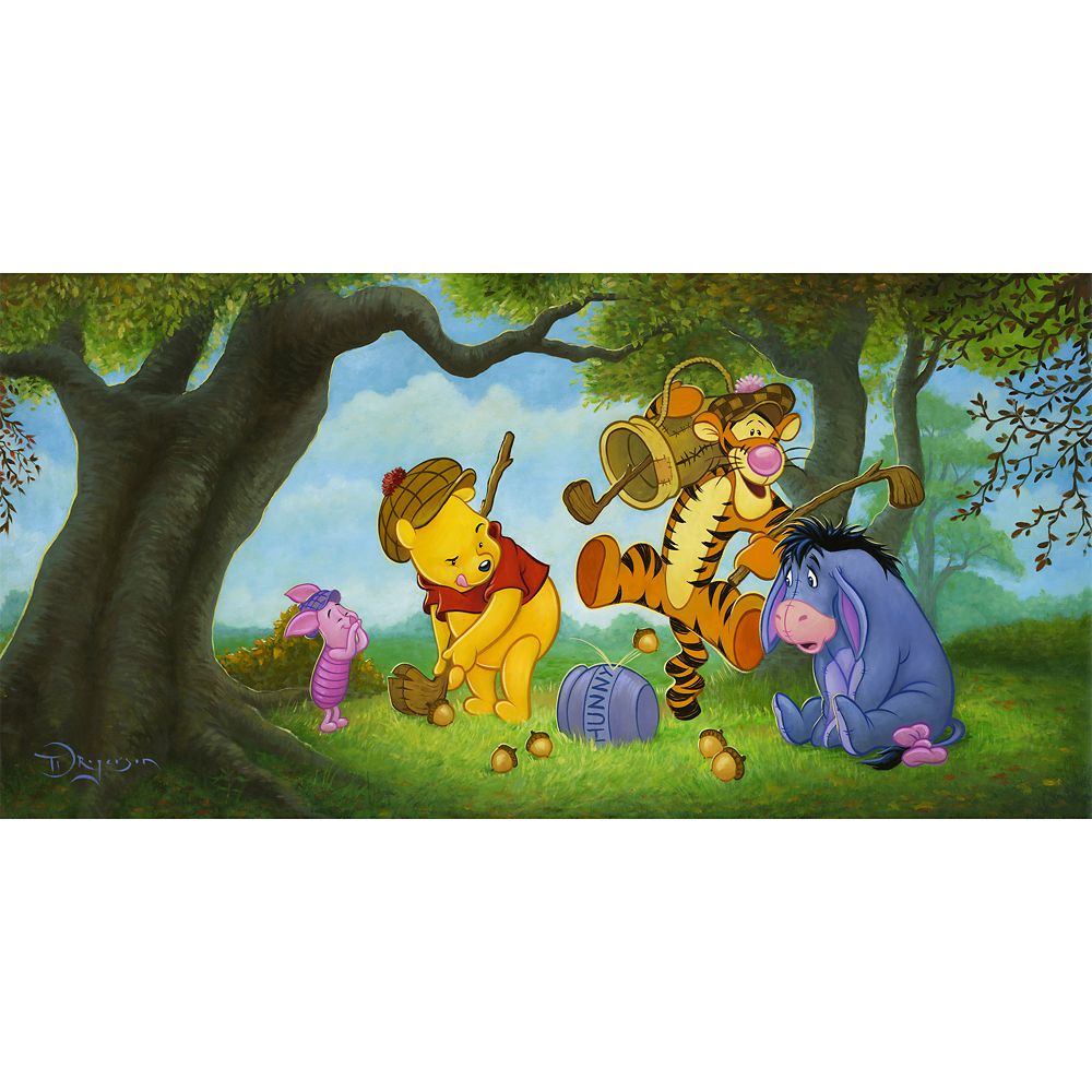 Winnie the Pooh and Pals ''Pooh Over Par'' Gallery Wrapped Canvas by Tim Rogerson – Limited Edition