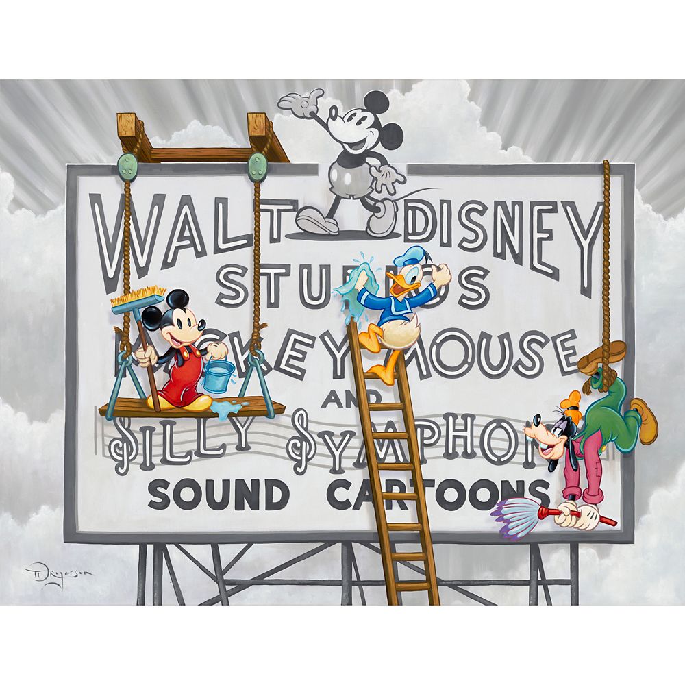 Mickey Mouse and Friends ''Studio Sign Cleaners'' Gallery Wrapped Canvas by Tim Rogerson Limited Edition Official shopDisney