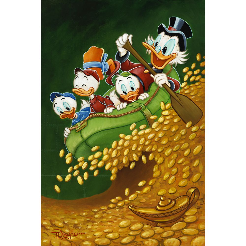 Scrooge McDuck ''Uncle Scrooge's Wild Ride'' Gallery Wrapped Canvas by Tim Rogerson Limited Edition Official shopDisney