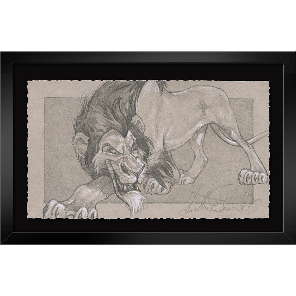 Scar Little Secrets Framed Print by Heather Edwards The Lion King Signed Limited Edition Official shopDisney