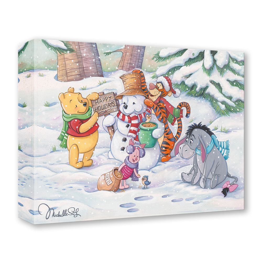 Winnie the Pooh and Pals ''Pooh's Winter Holiday'' Gallery Wrapped Canvas by Michelle St.Laurent - Limited Edition