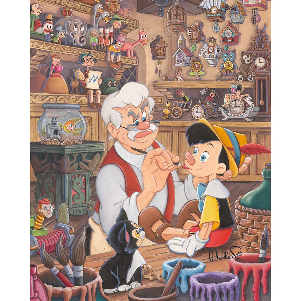 Pinocchio Geppettos Workshop Gallery Wrapped Canvas by Michelle St.Laurent  Limited Edition Official shopDisney