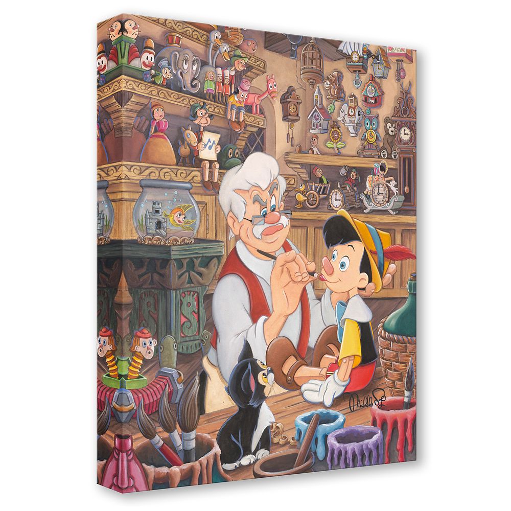 Pinocchio ''Geppetto's Workshop'' Gallery Wrapped Canvas by Michelle St.Laurent &ndash; Limited Edition