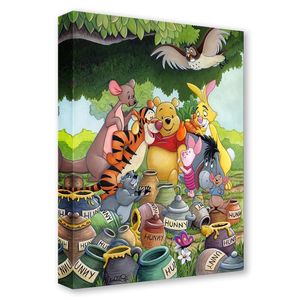 Winnie the Pooh and Pals ''Honey Pot Gathering'' Gallery Wrapped Canvas by Michelle St.Laurent &ndash; Limited Edition