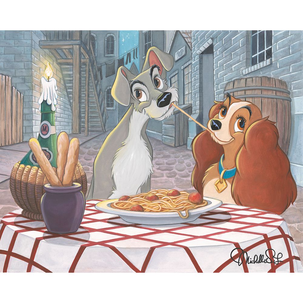 Lady and the Tramp Special Night Gallery Wrapped Canvas by Michelle St.Laurent Limited Edition Official shopDisney